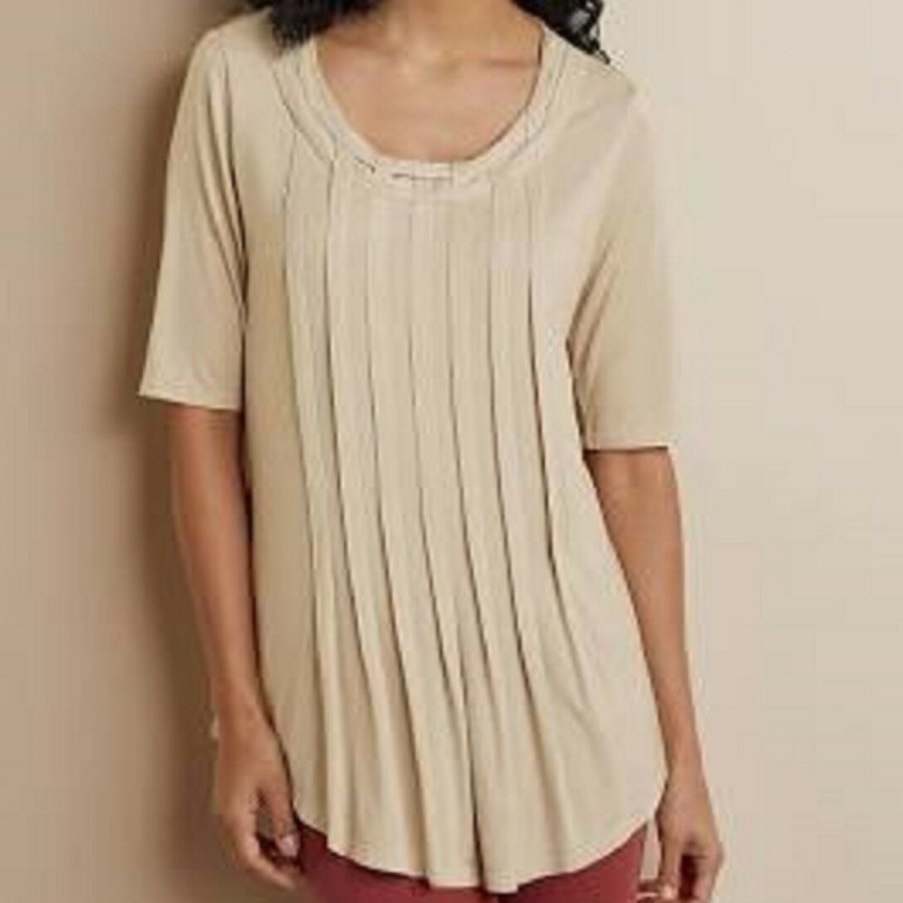 NEW SOFT SURROUNDINGS Lattice Tee Stone Size M  (10-12)